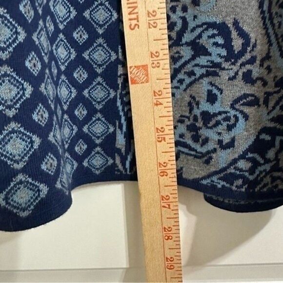 J.JILL BOHO MULTI PRINT LONG SLEEVE COTTON BLUE CARDIGAN XS - Picture 9 of 13